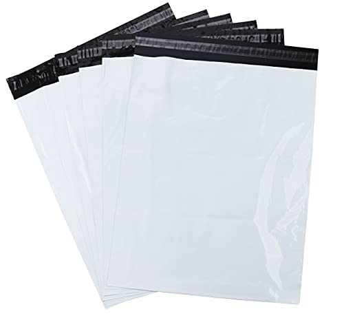 Versandbeutel Blickdicht,60 Stück Versandtaschen aus Kunststoff für Postsendungen 42 x 52 cm,Warenbeutel Plastikbeutel Selbstklebend und Blickdicht für Kleidung und Textilien,Farbe: Weiß von ilauke
