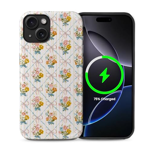 ilikediy Schutzhülle für iPhone 13/iPhone 14 [kompatibel mit Magsafe], Musterdesign, Schutzhülle für Frauen und Mädchen, Hybrid-Hartschale, Silikon, magnetische Schutzhülle, C-Ölgemälde, Blumen von ilikediy