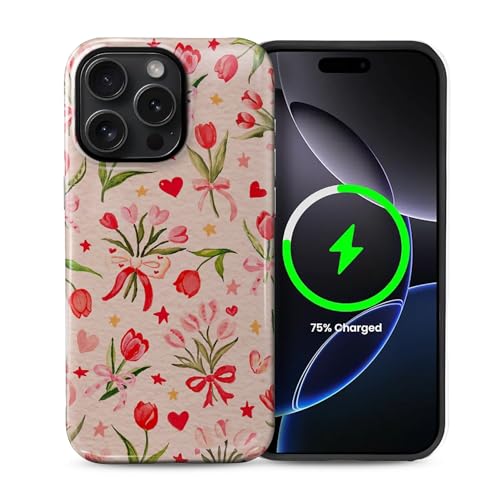 ilikediy Schutzhülle für iPhone 15 Pro, kompatibel mit Magsafe, Musterdesign, für Damen und Mädchen, Hybrid-Schutzhülle, 2-lagig, Hartschale, Silikon, magnetische Hülle, C-Blumen, Herzen, Schleifen ilikediy Schutzhülle für iPhone 15 Pro, kompatibel mit Magsafe, Musterdesign, für Damen und Mädchen, Hybrid-Schutzhülle, 2-lagig, Hartschale, Silikon, magnetische Hülle, C-Blumen, Herzen, Schleifen von ilikediy
