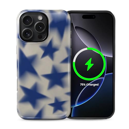 ilikediy Schutzhülle für iPhone 16 Pro, kompatibel mit Magsafe, Musterdesign, für Damen und Mädchen, Hybrid-Schutzhülle, 2-lagig, Hartschale, Silikon, magnetische Hülle, C, Retro-Stil, blaue Sterne ilikediy Schutzhülle für iPhone 16 Pro, kompatibel mit Magsafe, Musterdesign, für Damen und Mädchen, Hybrid-Schutzhülle, 2-lagig, Hartschale, Silikon, magnetische Hülle, C, Retro-Stil, blaue Sterne von ilikediy