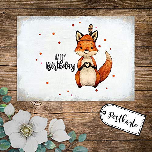 ilka parey wandtattoo-welt A6 Geburtstagskarte Postkarte Geburtstag Print Fuchs Indianerfuchs mit Spruch Happy Birthday Punkte pk237 - ausgewählte Menge: *1 Stück* ilka parey wandtattoo-welt A6 Geburtstagskarte Postkarte Geburtstag Print Fuchs Indianerfuchs mit Spruch Happy Birthday Punkte pk237 - ausgewählte Menge: *1 Stück* von ilka parey wandtattoo-welt