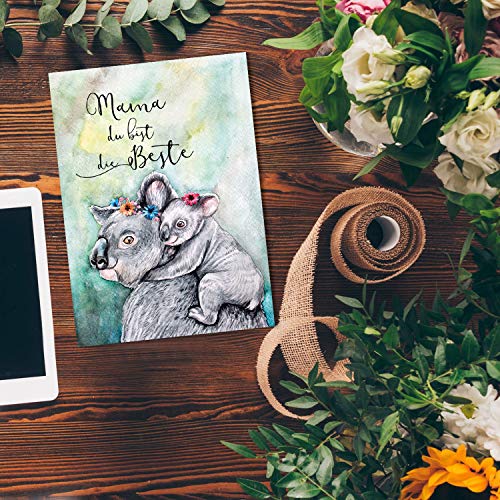 ilka parey wandtattoo-welt A6 Muttertagskarte Postkarte Print Koala Mama & Kind mit Spruch ...du bist die Beste pk183 ilka parey wandtattoo-welt A6 Muttertagskarte Postkarte Print Koala Mama & Kind mit Spruch ...du bist die Beste pk183 von ilka parey wandtattoo-welt