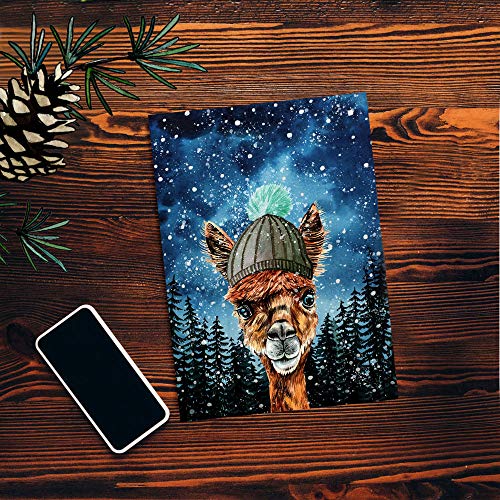 ilka parey wandtattoo-welt A6 Weihnachtskarte Postkarte Print Alpaka mit Mütze im Winterwald Grußkarte Karte pk203 ilka parey wandtattoo-welt A6 Weihnachtskarte Postkarte Print Alpaka mit Mütze im Winterwald Grußkarte Karte pk203 von ilka parey wandtattoo-welt