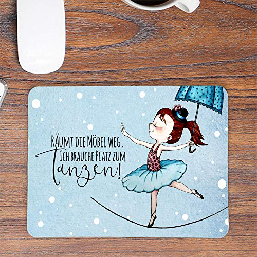 ilka parey wandtattoo-welt Mousepad Mouse pad Mauspad Mädchen Ballerina Tänzerin Spruch Platz zum tanzen Mausunterlage Bedruckt Mouse Pads mp97 von ilka parey wandtattoo-welt