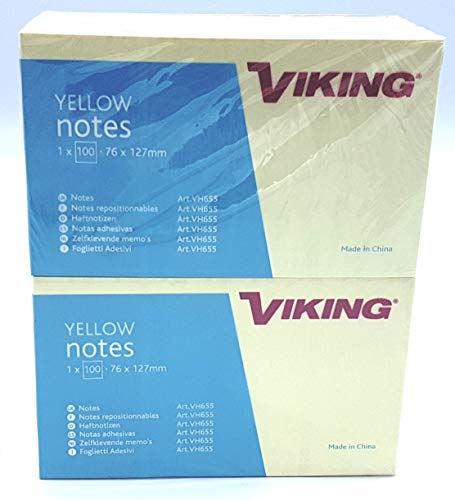 Recycling Notes – Selbstklebende Haftnotizzettel aus Papier in 51 x 38 mm oder 127 x 76 mm – 12 Blöcke à 100 Blatt in Gelb (12 Blöcke 127 x 76 mm) von illfield