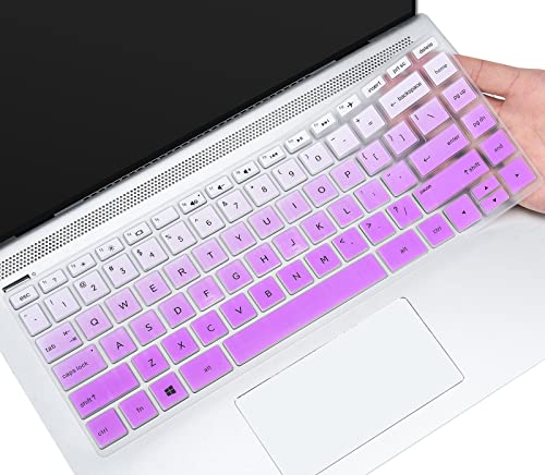Schutzhülle für HP Pavilion x360 14 Tastatur, weich, transparent, 14M-BA 14M-BW Serie/2020-2018 35,6 cm (14 Zoll) Notebooks, 14-BF050WM Laptop-Tastaturabdeckung Ombre Violett 14" von imComor