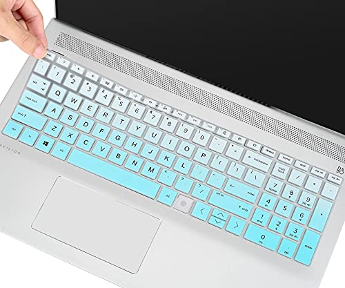 Tastatur Cover für HP Envy x360 2-in-1 15.6 mit Fingerabdruckleser 15M-ED0013DX/0023DX/1013DX EE0013DX/0023DX/HP ENVY 17T CG0013DX cg100 cg019 Nr Fingerabdruckleser Tastaturfolie, Ombre Mint von imComor