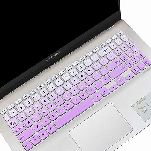 Tastatur Skin für ASUS VivoBook S512 S530UA S530FA Tastatur Cover, ASUS VivoBook F512DA F512FA F512JA X512FA X512DA X515JA Tastatur Cover Protector, ASUS VivoBook 15.6 Zubehör Ombre Purple Violett von imComor