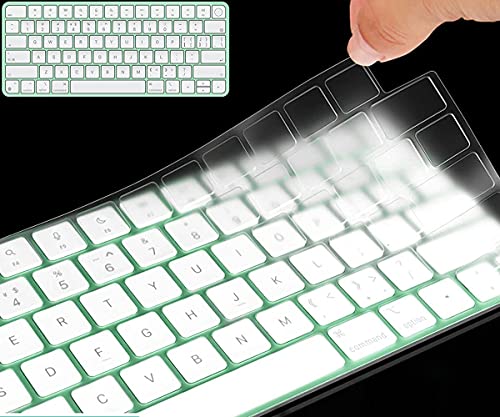 Ultra Thin Keyboard Cover für 2021 Neueste Apple iMac 24 Zoll Magic Keyboard mit Touch ID A2449 Keyboard Cover Protector Skin, 2021 Apple iMac 24 Zoll M1 Chip Magic Keyobard A2450 Zubehör, Transparent von imComor