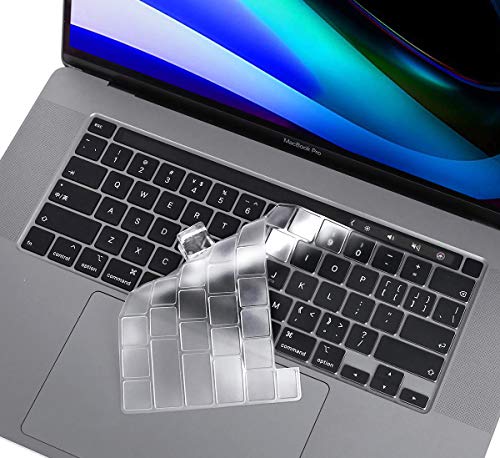 Ultradünne, transparente Tastaturabdeckung für MacBook Pro 13 Zoll Modell A2338 M2 M1 A2289 A2251 & 2020 2019 MacBook Pro 16 Zoll Modell A2141 mit Touch-Bar und Touch-ID-Tastatur-Schutzabdeckung von imComor