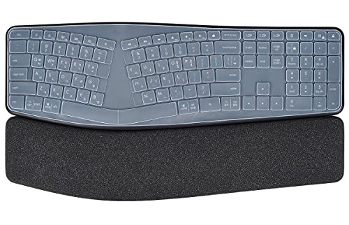Ultradünne Tastaturabdeckung für Logitech Ergo K860 kabellose ergonomische Tastatur-Abdeckung Skin Protector Logitech Ergo K860 kabellose ergonomische Tastatur-Zubehör, transparent von imComor