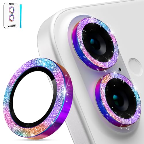imluckies für iPhone 16 - iPhone 16 Plus Kameraschutz Glitzer, AR+AF Gehärtetes Glas & 9H Anti-Kratzer Metall Aluminiumlegierung, HD Klar Kamera Linse Schutzfolie - Bling Bunt imluckies für iPhone 16 - iPhone 16 Plus Kameraschutz Glitzer, AR+AF Gehärtetes Glas & 9H Anti-Kratzer Metall Aluminiumlegierung, HD Klar Kamera Linse Schutzfolie - Bling Bunt von imluckies