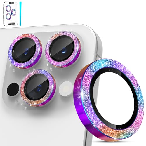 imluckies für iPhone 16 Pro - iPhone 16 Pro Max Kameraschutz Glitzer, AR+AF Gehärtetes Glas & 9H Anti-Kratzer Metall Aluminiumlegierung, HD Klar Kamera Linse Schutzfolie - Bling Bunt imluckies für iPhone 16 Pro - iPhone 16 Pro Max Kameraschutz Glitzer, AR+AF Gehärtetes Glas & 9H Anti-Kratzer Metall Aluminiumlegierung, HD Klar Kamera Linse Schutzfolie - Bling Bunt von imluckies