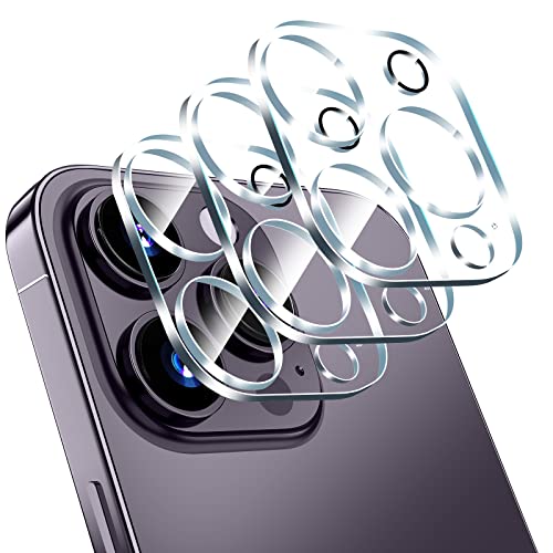 imluckies [3 Stück] Kameraschutz für iPhone 14 Pro 6.1" / iPhone 14 Pro Max 6.7", 9H Gehärtete Glasfolie mit Anti-Blitz Ring, HD Klar, Kratzfest, Gehäusefreundlich, Einfacher Einbau von imluckies
