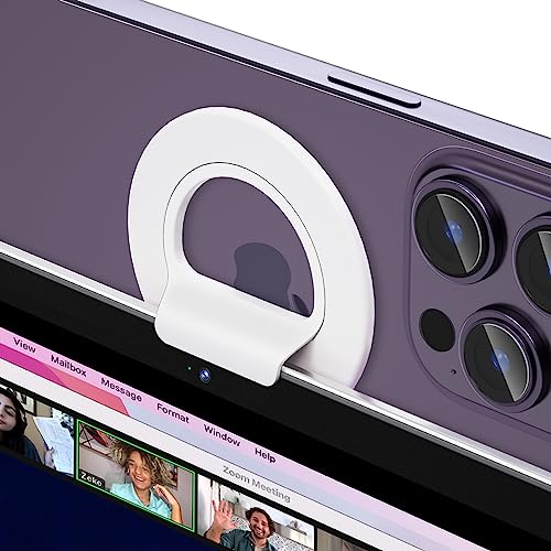 imluckies Continuity Camera Mount für MacBook Pro Air, Magnetische Handyhalterung Kompatibel mit MagSafe für iPhone 14/13/12 Serie, Telefon Laptop Webcam Halterung für iOS 16 & macOS Ventura, Weiß von imluckies