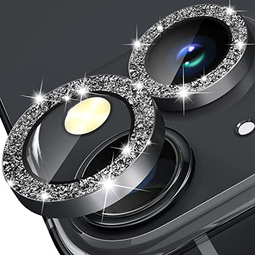 imluckies Kameraschutz Kompatibel mit iPhone 14/15 6,1" & iPhone 14 Plus / 15 Plus 6,7", 9H Gehärtetes Glas Bling Kamera Objektivschutz, Glitzer Individueller Metall Objektivring, Schwarz imluckies Kameraschutz Kompatibel mit iPhone 14/15 6,1" & iPhone 14 Plus / 15 Plus 6,7", 9H Gehärtetes Glas Bling Kamera Objektivschutz, Glitzer Individueller Metall Objektivring, Schwarz von imluckies