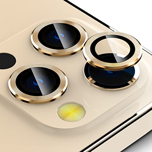 imluckies Kameraschutz für iPhone 12 Pro Max, Anti-Kratz Premium Gehärtetes Glas, 9H Härte und HD Clar Kamera Schutzfolie, Gold (3 Stück) von imluckies