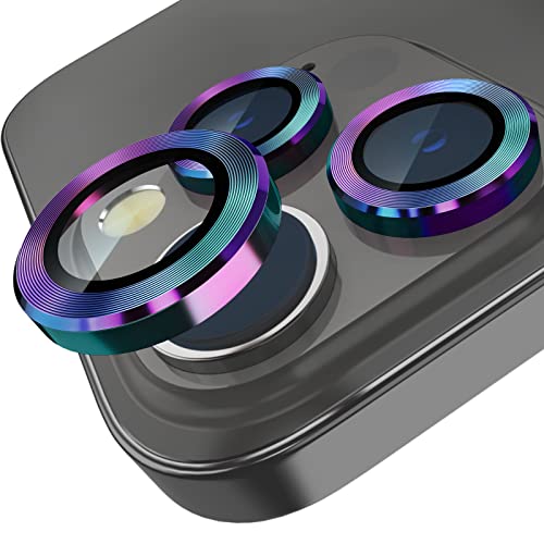 imluckies Kameraschutz für iPhone 14 Pro/iPhone 14 Pro Max Kamera Linse Schutzfolie, HD Gehärtetes Glas Aluminiumlegierung Ring, Anti-Kratz Camera Lens Protector für 14 Pro 6,1"/14 Pro Max 6,7", Bunt von imluckies