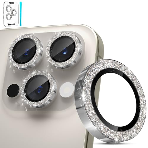 imluckies für iPhone 16 Pro - iPhone 16 Pro Max Kameraschutz Glitzer, AR+AF Gehärtetes Glas & 9H Anti-Kratzer Metall Aluminiumlegierung, HD Klar Kamera Linse Schutzfolie - Bling Titan Natur imluckies für iPhone 16 Pro - iPhone 16 Pro Max Kameraschutz Glitzer, AR+AF Gehärtetes Glas & 9H Anti-Kratzer Metall Aluminiumlegierung, HD Klar Kamera Linse Schutzfolie - Bling Titan Natur von imluckies