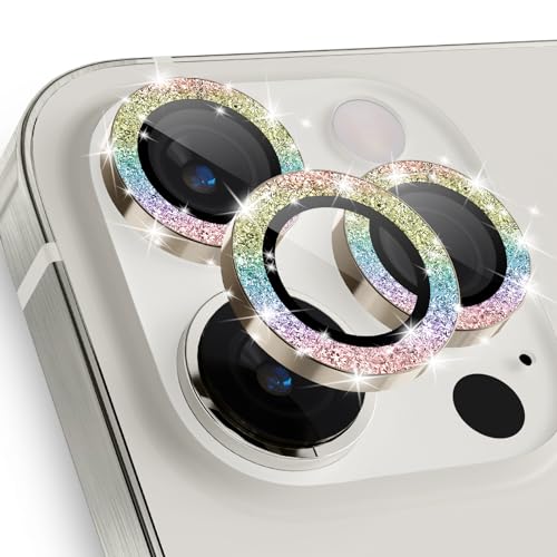 imluckies für iPhone 15 Pro - iPhone 15 Pro Max Kameraschutz, Glitzer Aluminiumlegierung & 9H Gehärtetes Glas HD Klar Kamera Linse Schutzfolie, Glitter Bunt imluckies für iPhone 15 Pro - iPhone 15 Pro Max Kameraschutz, Glitzer Aluminiumlegierung & 9H Gehärtetes Glas HD Klar Kamera Linse Schutzfolie, Glitter Bunt von imluckies