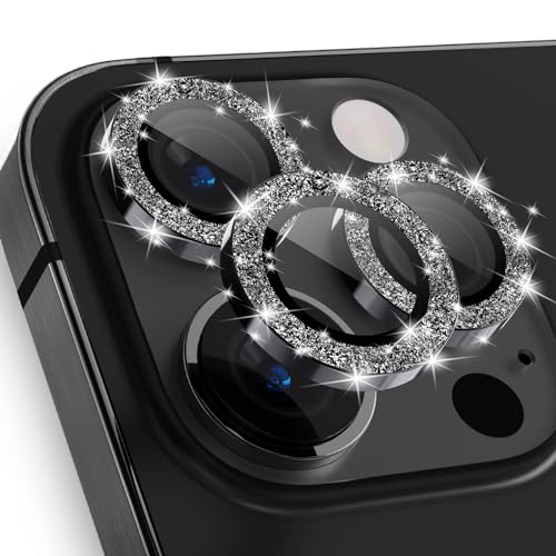 imluckies für iPhone 15 Pro - iPhone 15 Pro Max Kameraschutz, Glitzer Aluminiumlegierung & 9H Gehärtetes Glas HD Klar Kamera Linse Schutzfolie, Glitter Schwarz imluckies für iPhone 15 Pro - iPhone 15 Pro Max Kameraschutz, Glitzer Aluminiumlegierung & 9H Gehärtetes Glas HD Klar Kamera Linse Schutzfolie, Glitter Schwarz von imluckies