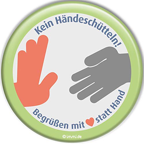 immi Ansteck-Button Kein Händeschütteln. Begrüßen mit Herz statt Hand, 5cmØ von immi