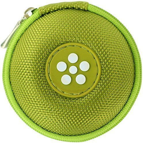 immi Mini-Etui, Blume Täschchen in Grün, nur 7cmØ, kleine Ohrhörer Tasche von immi
