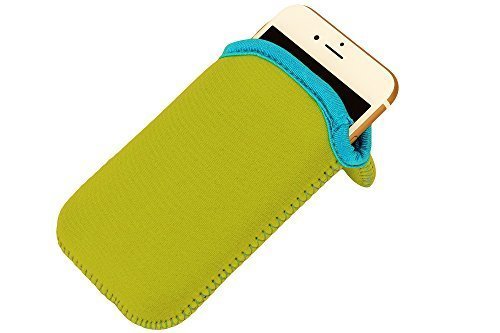 immi Smartphone Neopren Sleeve für 4 bis 5 Zoll Größen (Grün/Pink) von immi
