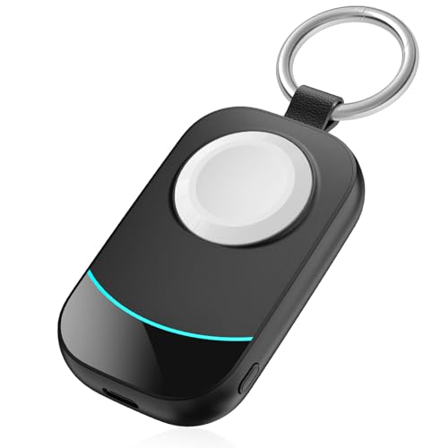 imodomio 2500mAh Mini Powerbank für Apple Watch Tragbares Kabelloses Ladestation für iWatch Series 10/9/8/7/6/5/4/3/2/Nike/UItra/UItra 2/SE (Schwarz) von imodomio