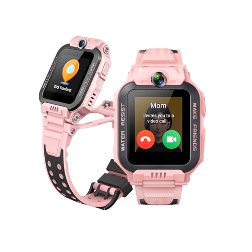 imoo Z7 Kinder Smartwatch, 4G Smartwatch Kinder mit GPS und Telefon, Kids Smart Watch mit HD-Video & Sprachanruf, Kinder GPS Uhr, IPX8-Wasserbeständigkeit beim Schwimmen (Hellrosa, Z7) von imoo