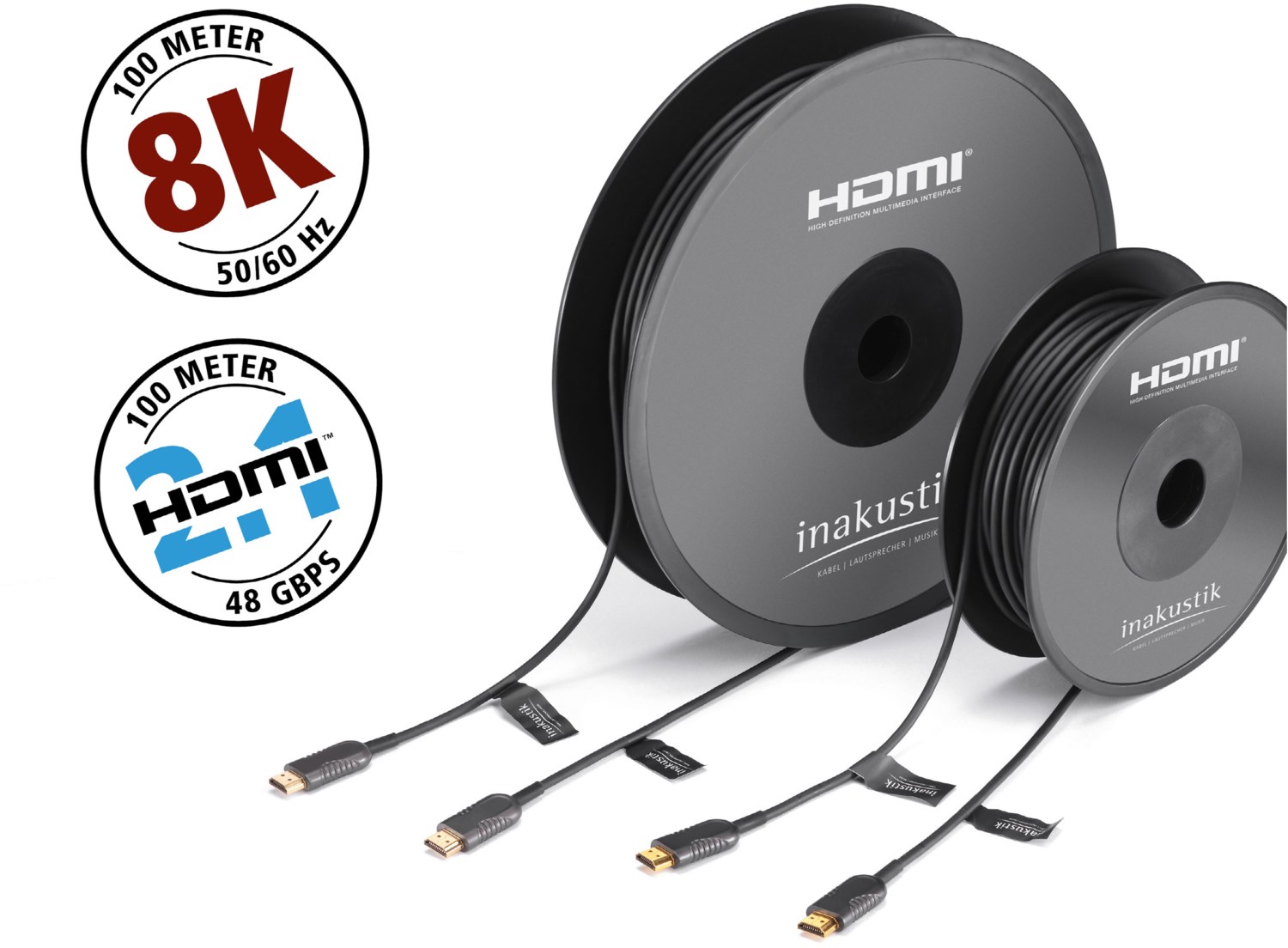 Profi HDMI 8K 48Gbps LWL Kabel (15m) von in-akustik