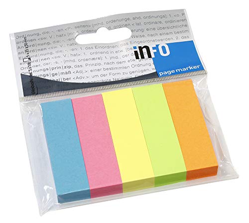 Pagemarker brilliantmix, 5 Blöcke mit je 100 Blatt im Polybeutel, je 15 x 50mm Pagemarker brilliantmix, 5 Blöcke mit je 100 Blatt im Polybeutel, je 15 x 50mm von inFO Notes