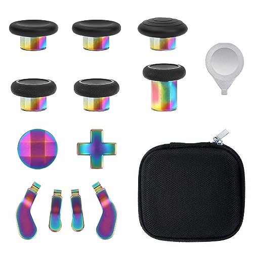 13 in 1 Metal Thumbsticks for Xbox Elite Controller Series 2 Zubeh?r, Ersatz Magnetische Tasten Kit enth?lt 6 Metallbeschichtung Joysticks, 4 Paddles, 2 D-Pads, 1 Justierwerkzeug (Multicolor) von inRobert
