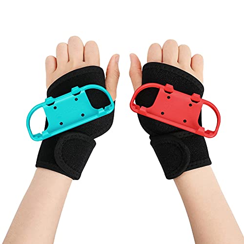 inRobert Armband for Nintendo Switch Joy-con Controller, kompatibel mit Just Dance 2025 2024 2023 2022 2021 2020, 2-teiliges verstellbares, klebriges Armband, passend for Erwachsene (rot und blau) von inRobert