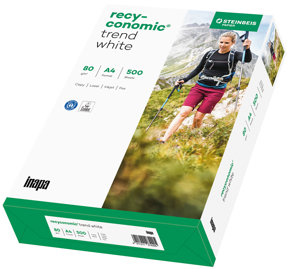 Inapa Multifunktionspapier Recyconomic Trend White, A4 von inapa