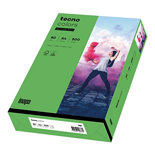 inapa farbiges Druckerpapier, buntes Papier tecno Colors: 80 g/m², A4, 500 Blatt, intensivgrün inapa farbiges Druckerpapier, buntes Papier tecno Colors: 80 g/m², A4, 500 Blatt, intensivgrün von inapa