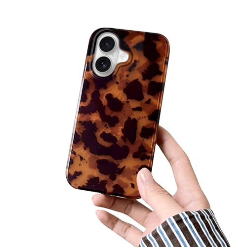 inewateri Schutzhülle für iPhone 16, mit coolem Geparden-braunem Leopardenmuster, niedliches Bernstein-Schildkröte, Retro-Ästhetik-Design, schlankes TPU, stoßfest, glitzernd, glänzend, Bernstein inewateri Schutzhülle für iPhone 16, mit coolem Geparden-braunem Leopardenmuster, niedliches Bernstein-Schildkröte, Retro-Ästhetik-Design, schlankes TPU, stoßfest, glitzernd, glänzend, Bernstein von inewateri