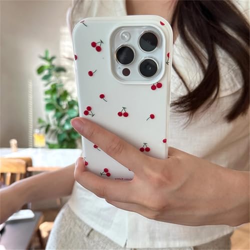 inewateri Schutzhülle für iPhone 16 Pro, süßes rotes Kirsch-Weiß, TPU-Unterschale, ästhetisches Design, für Damen, Teenager, Mädchen, stoßfest, Weiß inewateri Schutzhülle für iPhone 16 Pro, süßes rotes Kirsch-Weiß, TPU-Unterschale, ästhetisches Design, für Damen, Teenager, Mädchen, stoßfest, Weiß von inewateri