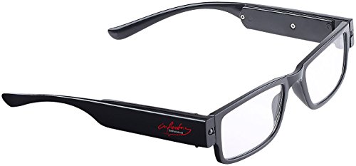 infactory LED Lesebrille: Modische Lesehilfe mit integriertem LED-Leselicht und Akku, +2,0 dpt (Brille LED, Lese-Brille, Nachtsichtbrille) von infactory