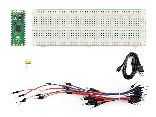 Ingcool Raspberry Pi Pico Starter Kit, Mikrocontroller Board Basierend auf RP2040-Chip, Dual-Core ARM Cortex M0+ Prozessor mit bis zu 133 MHz, Einschließlich Pico, Breadboard, MicroUSB Kabel usw. von ingcool