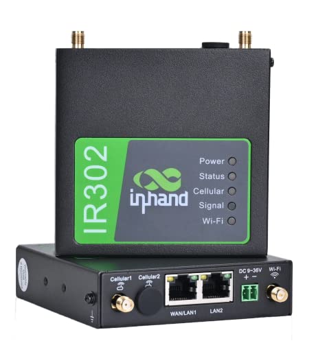 InHand Networks IR300-kompakter industrieller IoT-3G/4G-VPN-Router, Dual SIM, LTE CAT 4 + Wi-Fi, Externe Antenne, Verwaltung über Cloud-Plattform, kompatibel mit jedem Mobilfunk-Provider(Cat 4) von inhand