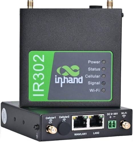 InHand Networks IR302 kompakter Industrie 4G Router, Dual SIM, LTE CAT 4, Wi-Fi, IoT VPN Router,Externe Antenne,Verwaltung über Cloud-Plattform,kompatibel mit jedem Mobilfunk-Provider,Wohnmobil WLAN von inhand