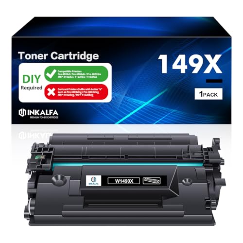 1er-Pack 149X W1490X Toner (Kein Chip) Kompatibel für HP 149X W1490X 149A W1490A für Laserjet Pro MFP 4102fdw 4102dw 4102fdn Laserjet Pro 4002dn 4002dw 4002d - Schwarz von inkalfa