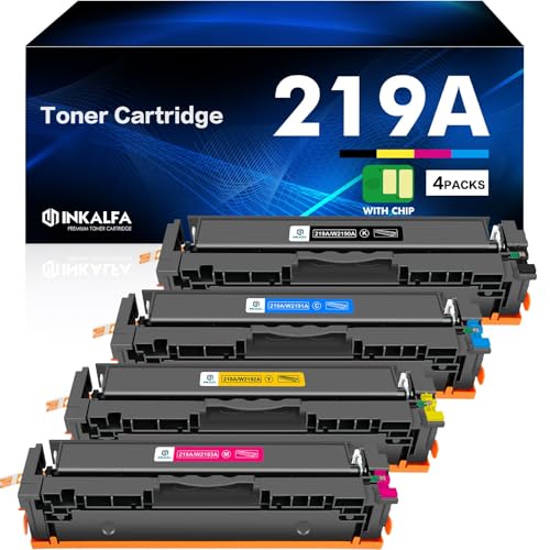 219A 219X MFP 3302FDWG Toner Mit Chip: Kompatible Ersatz für HP 219A 219X für Color Laserjet Pro MFP 3302FDNG 3302SDWG 3302FDW 3302SDW 3302FDN 3202DN 3202DW Schwarz Cyan Magenta Gelb W2190A 4-Pack von inkalfa