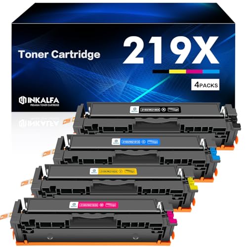 219X 219A MFP 3302FDWG Toner: Kein Chip Kompatible Ersatz für HP 219X 219A für Color Laserjet Pro MFP 3302FDNG 3302SDWG 3302FDW 3302SDW 3302FDN 3202DN 3202DW Schwarz Cyan Magenta Gelb W2190X 4-Pack von inkalfa