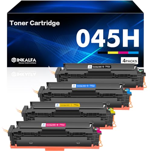 inkalfa 045H Toner Kompatibel für Canon 045H 045 für i-SENSYS MF633cdw MF635cx LBP613cdw LBP611cn MF631cn MF632cdw MF634cdw MF636cdwt LBP612cd (Schwarz Cyan Gelb Magenta, 4er-Pack) von inkalfa