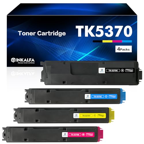 inkalfa TK5370 TK-5370 Toner Kompatibel für Kyocera Ecosys PA3500cx MA3500cix MA3500cifx TK5370K TK5370C TK5370M TK5370KY (Schwarz Cyan Gelb Magenta, 4-Pack) von inkalfa