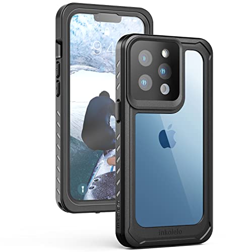 inkolelo Aqua Shield Series entworfen für iPhone 13 Pro wasserdichte Hülle integrierter Displayschutz für iPhone 13 Pro 6,1 Zoll Hülle (2021) - Mattschwarz von inkolelo