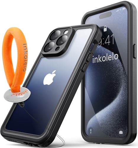 inkolelo Kompatibel mit iPhone 15 Pro Max wasserdichte Hülle, eingebauter Bildschirmschutz mit schwimmendem Band, IP68 wasserdichte Hülle für iPhone 15 Pro Max 6,7 Zoll Hülle (2023) - von inkolelo