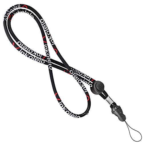 inkolelo Telefon Lanyard, Universelles Handy-Umhängeband mit verstellbarem Umhängeband aus Terylen Telefon-Haltegurt Sicherheitsgurt Smartphone Halskette Lanyard für Handyhülle (Schwarz) von inkolelo